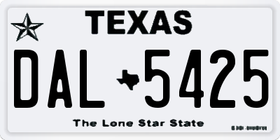 TX license plate DAL5425