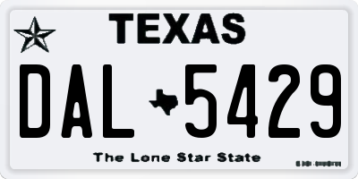 TX license plate DAL5429