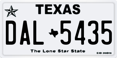 TX license plate DAL5435