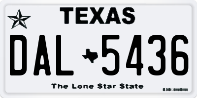 TX license plate DAL5436