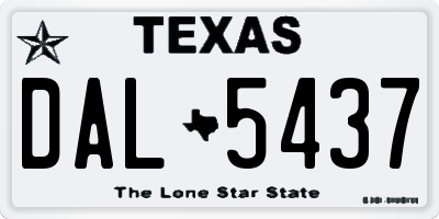 TX license plate DAL5437