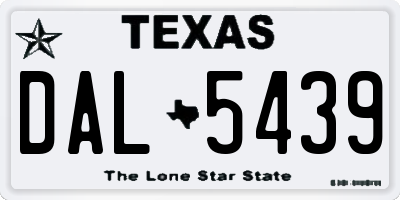 TX license plate DAL5439