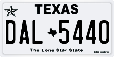 TX license plate DAL5440