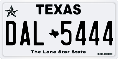 TX license plate DAL5444