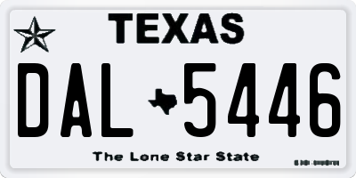 TX license plate DAL5446