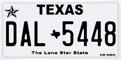 TX license plate DAL5448