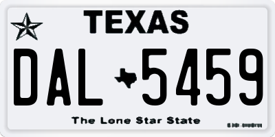 TX license plate DAL5459