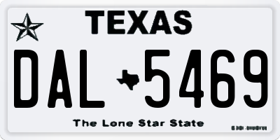 TX license plate DAL5469