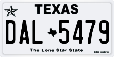 TX license plate DAL5479