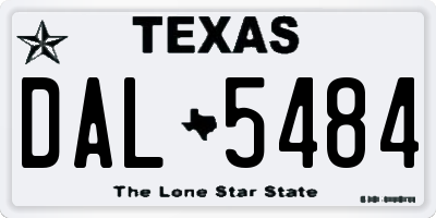TX license plate DAL5484