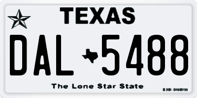 TX license plate DAL5488