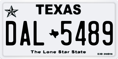 TX license plate DAL5489
