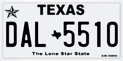 TX license plate DAL5510