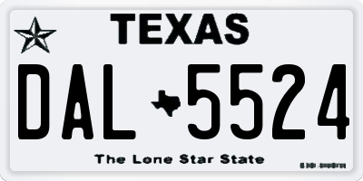 TX license plate DAL5524