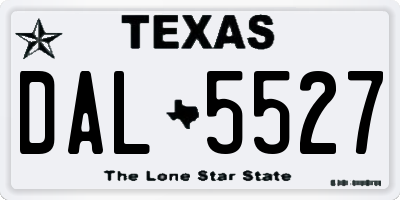 TX license plate DAL5527