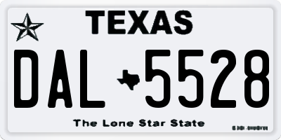 TX license plate DAL5528