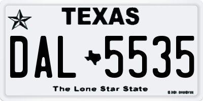 TX license plate DAL5535