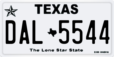 TX license plate DAL5544