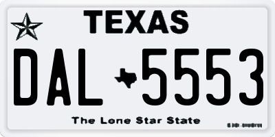TX license plate DAL5553