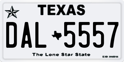 TX license plate DAL5557