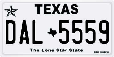 TX license plate DAL5559