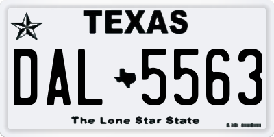 TX license plate DAL5563