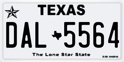 TX license plate DAL5564