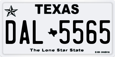 TX license plate DAL5565