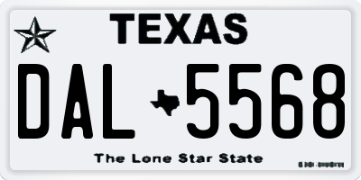 TX license plate DAL5568
