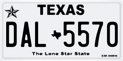 TX license plate DAL5570