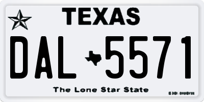 TX license plate DAL5571