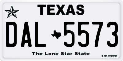 TX license plate DAL5573