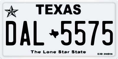 TX license plate DAL5575