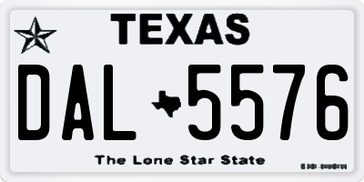 TX license plate DAL5576