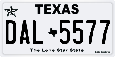 TX license plate DAL5577