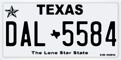 TX license plate DAL5584