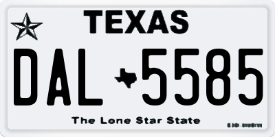 TX license plate DAL5585