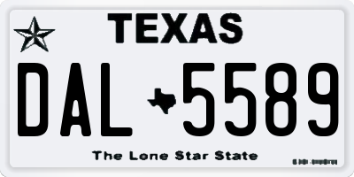 TX license plate DAL5589