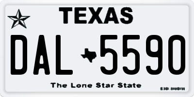 TX license plate DAL5590
