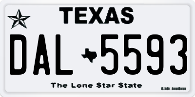 TX license plate DAL5593