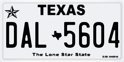 TX license plate DAL5604