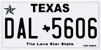 TX license plate DAL5606
