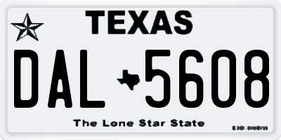 TX license plate DAL5608