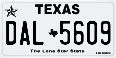 TX license plate DAL5609