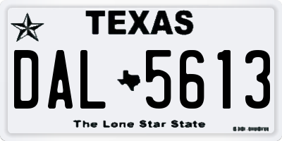 TX license plate DAL5613