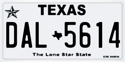 TX license plate DAL5614