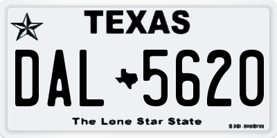 TX license plate DAL5620