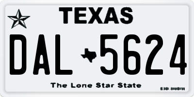 TX license plate DAL5624