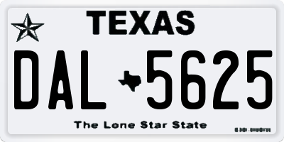 TX license plate DAL5625