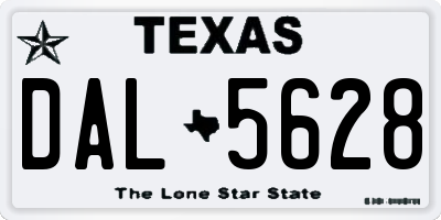 TX license plate DAL5628